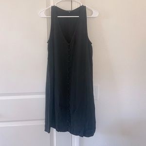 madewell midi sleeveless dress with button front